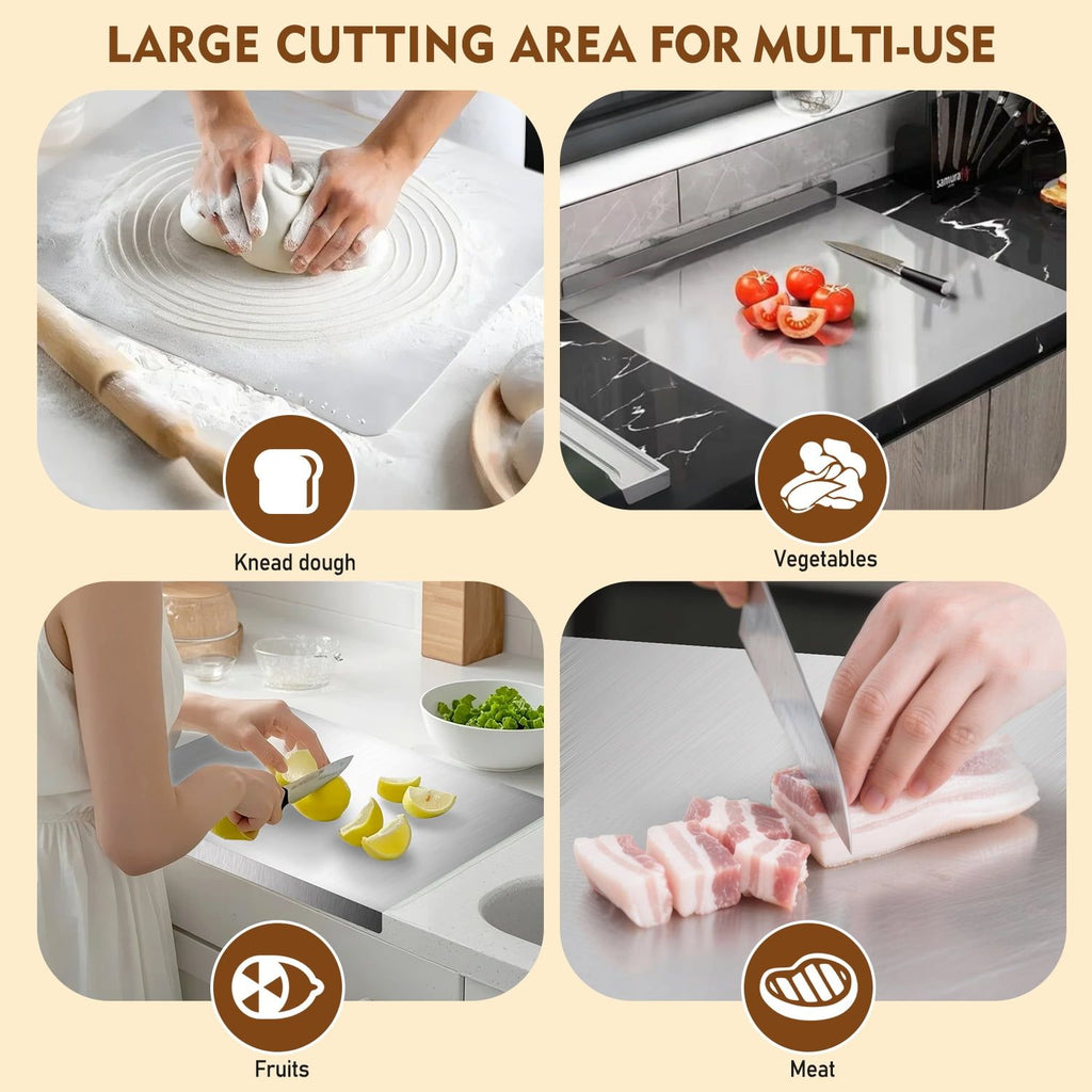 Large 304 Stainless Steel Cutting Board – Multipurpose Kitchen Workhorse