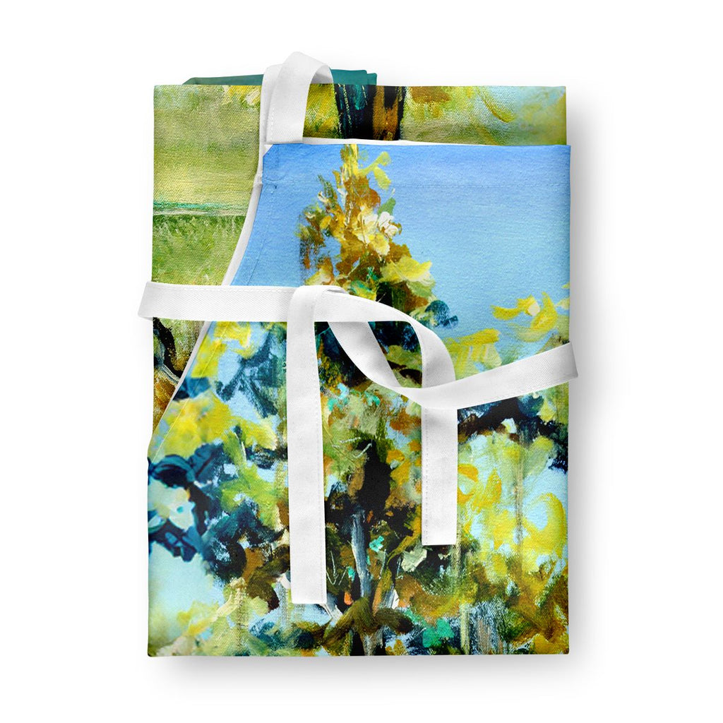 Cypress Tree in the Bayou Blue Art Apron