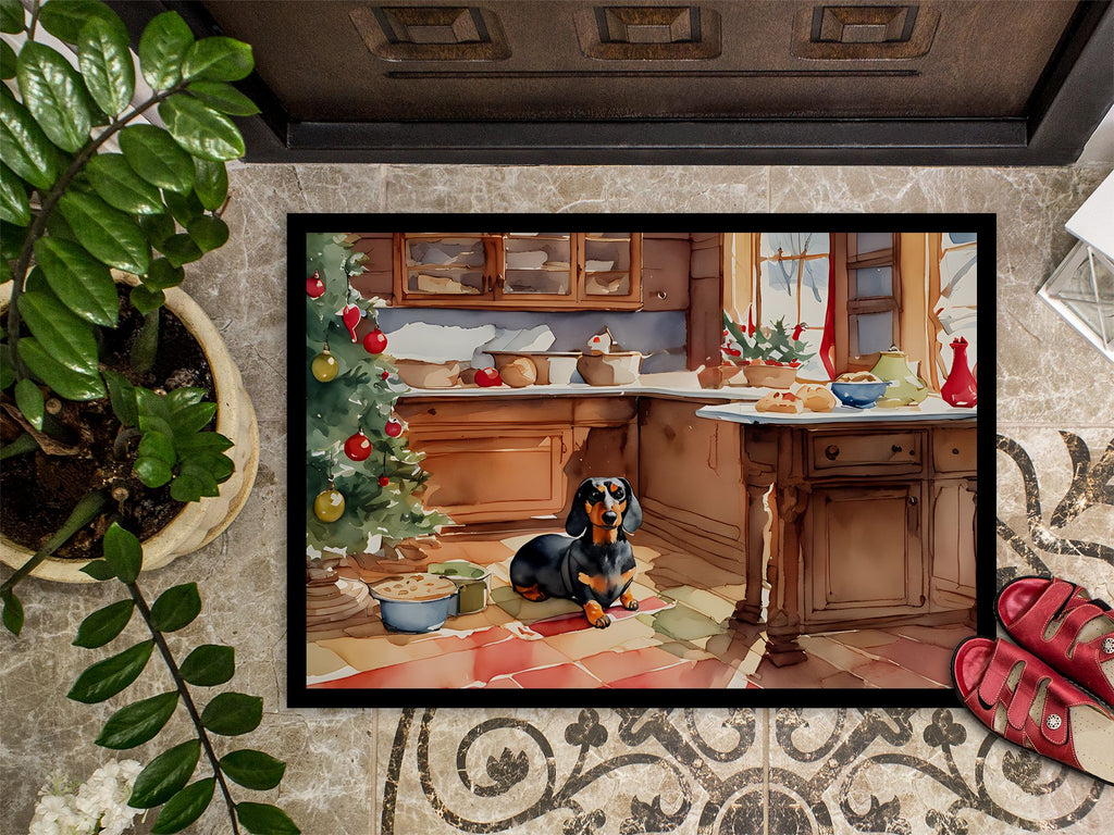 Dachshund Christmas Cookies Holiday Doormat