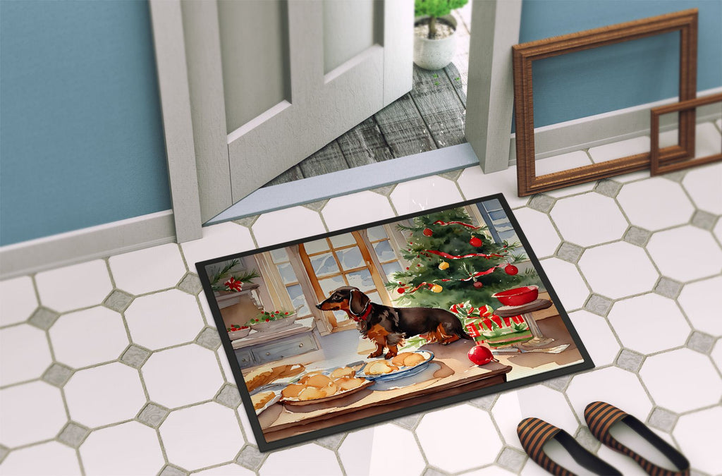 Dachshund Christmas Cookies Entryway Doormat