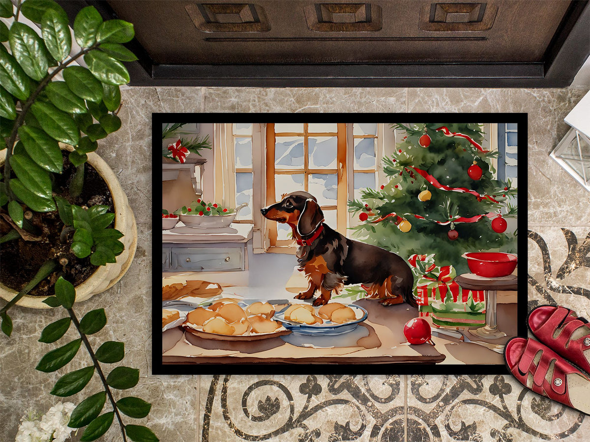 Dachshund Christmas Cookies Entryway Doormat