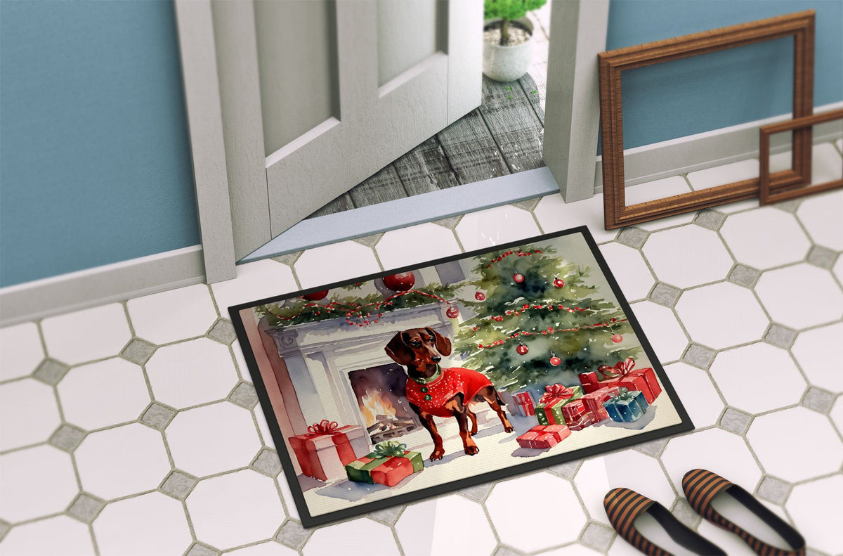 Dachshund Cozy Christmas Entry Doormat