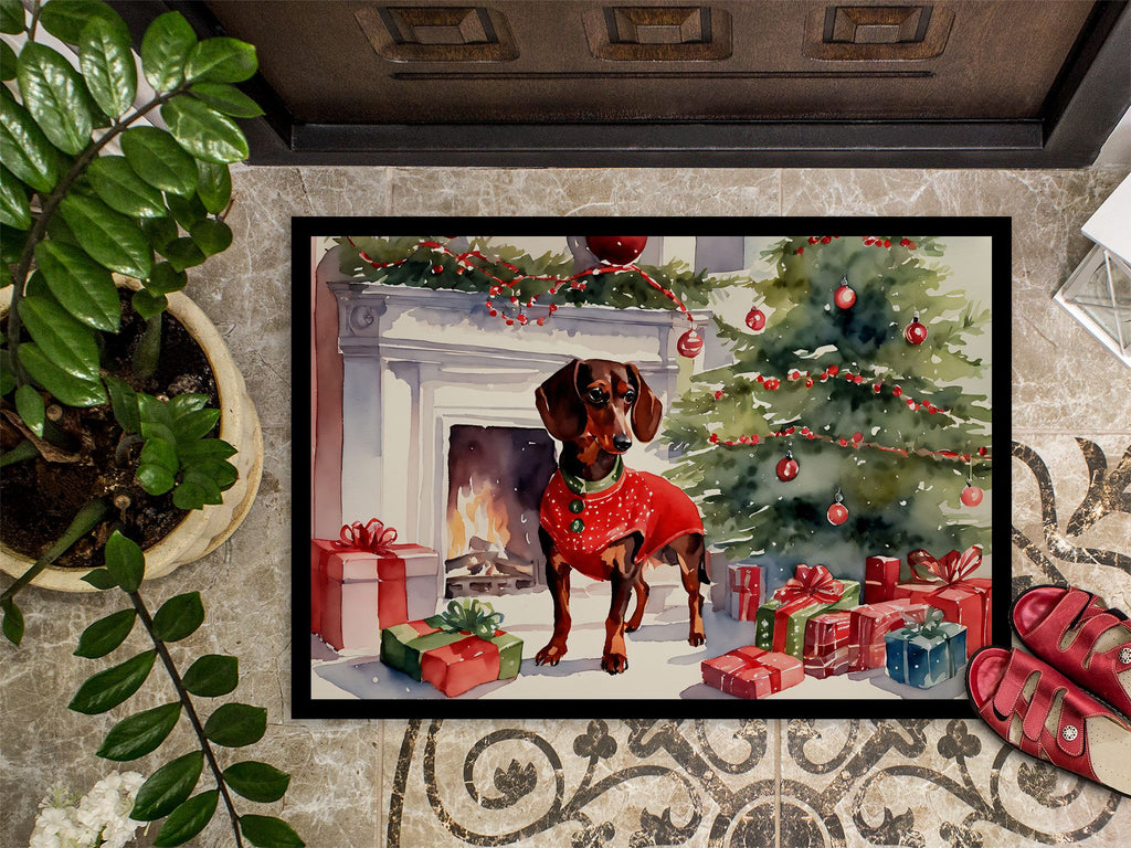 Dachshund Cozy Christmas Entry Doormat