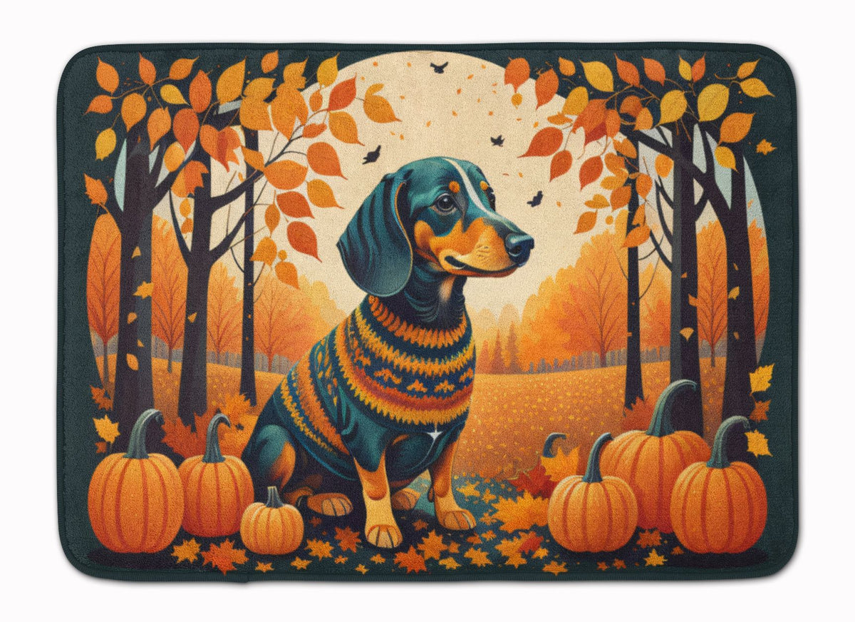 Dachshund Fall Artwork Cushioned Floor Mat