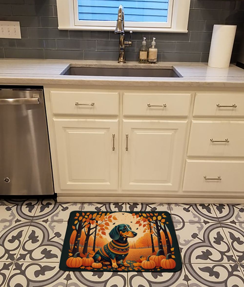 Dachshund Fall Artwork Cushioned Floor Mat