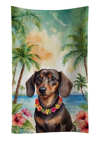 Dachshund Luau Dual-Sided Kitchen Towel