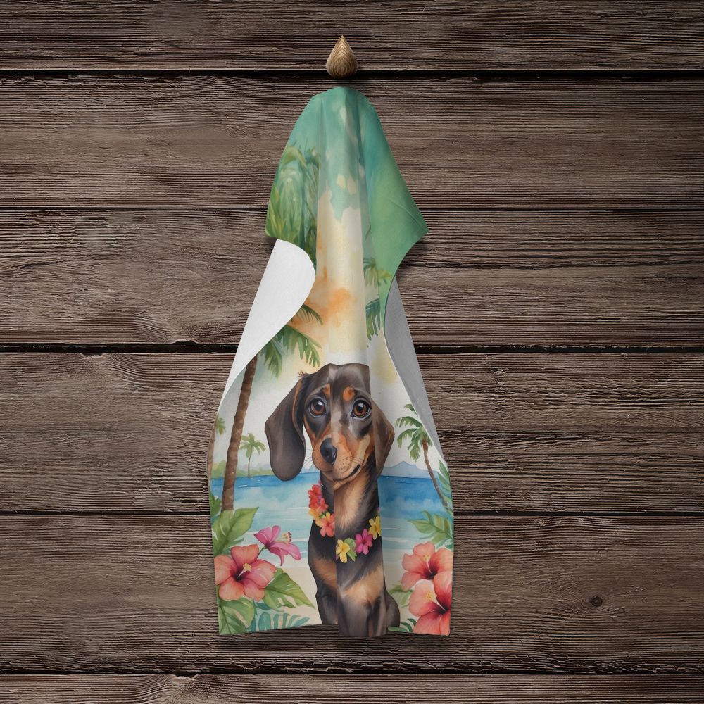 Dachshund Luau Dual-Sided Kitchen Towel