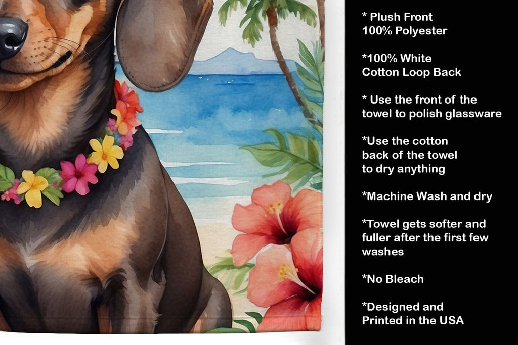 Dachshund Luau Dual-Sided Kitchen Towel