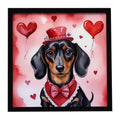Dachshund My Valentine Framed Metal Wall Print
