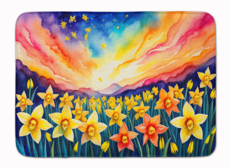 Daffodils in Color Memory Foam Kitchen Mat Machine Washable Anti-Fatigue Mat Cushion Comfort Bath Ma