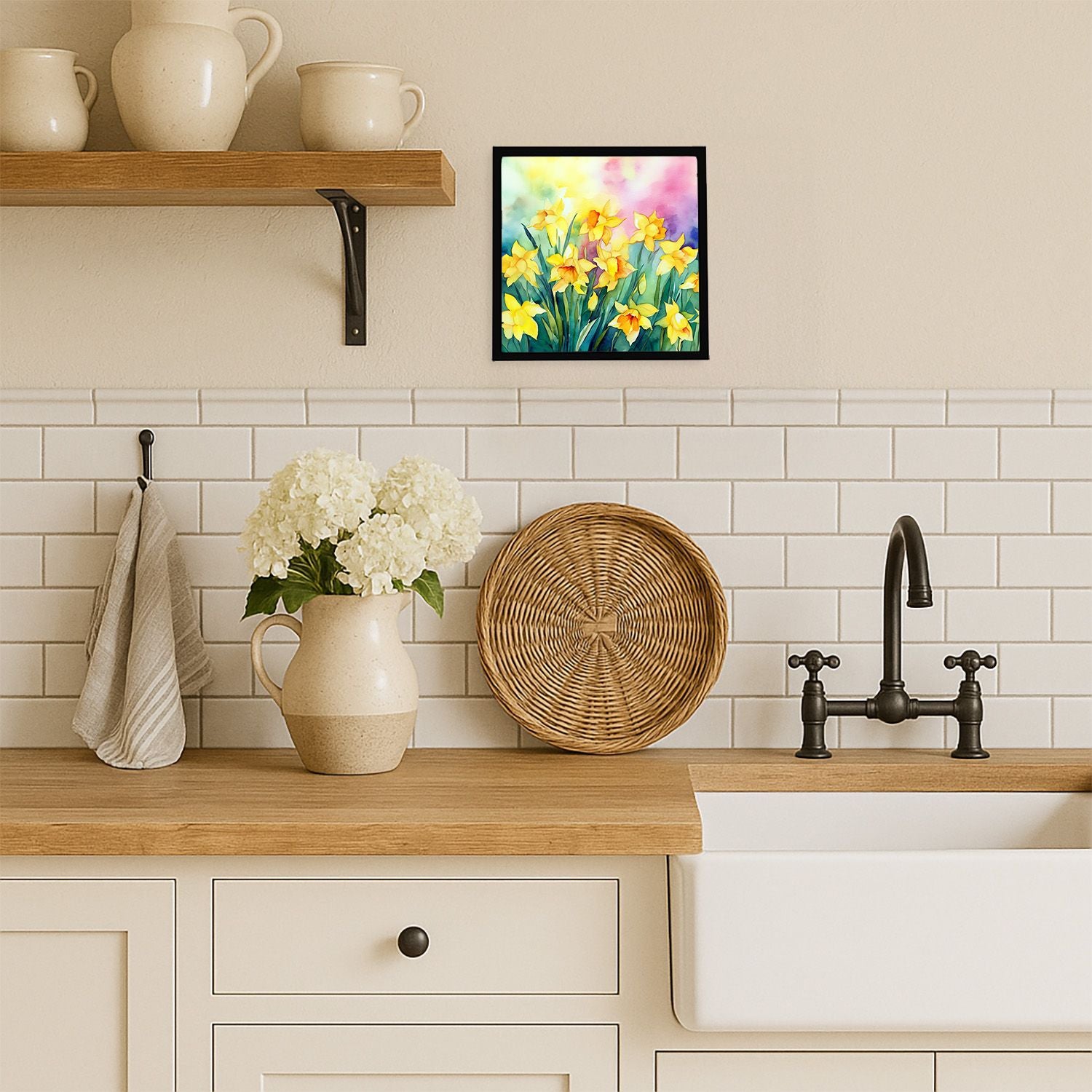 Watercolor Daffodils Framed Wall Art