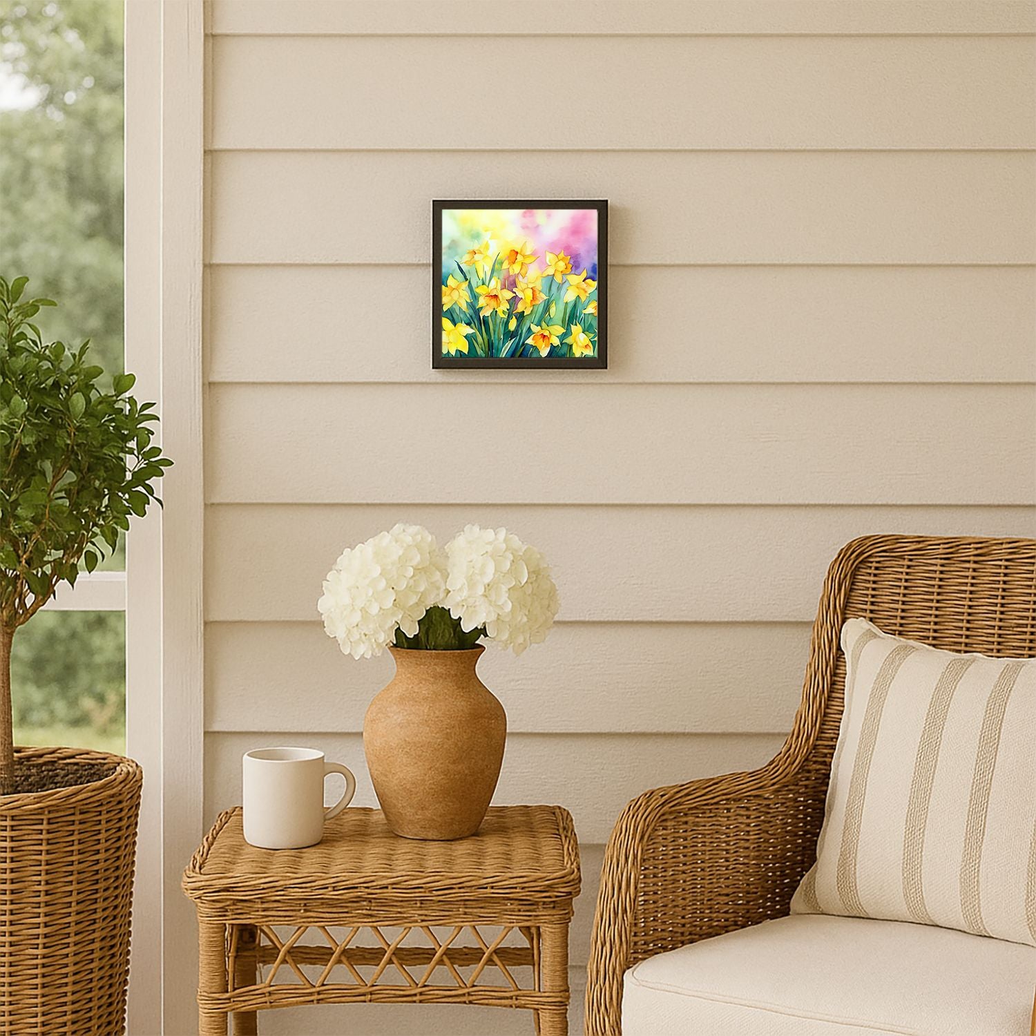 Watercolor Daffodils Framed Wall Art