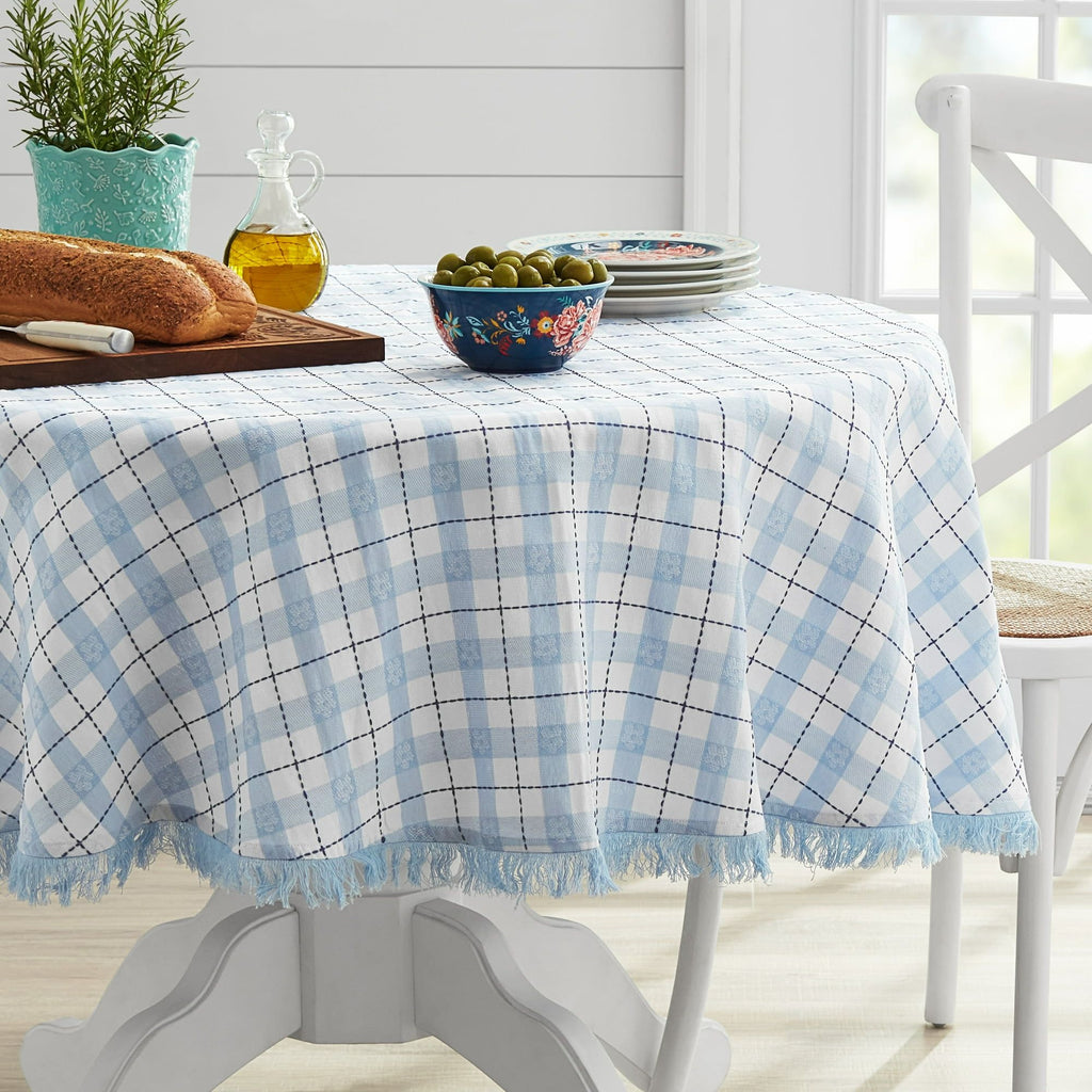 Daisy Woven Fabric Tablecloth – Classic Pattern in Cheerful Colors