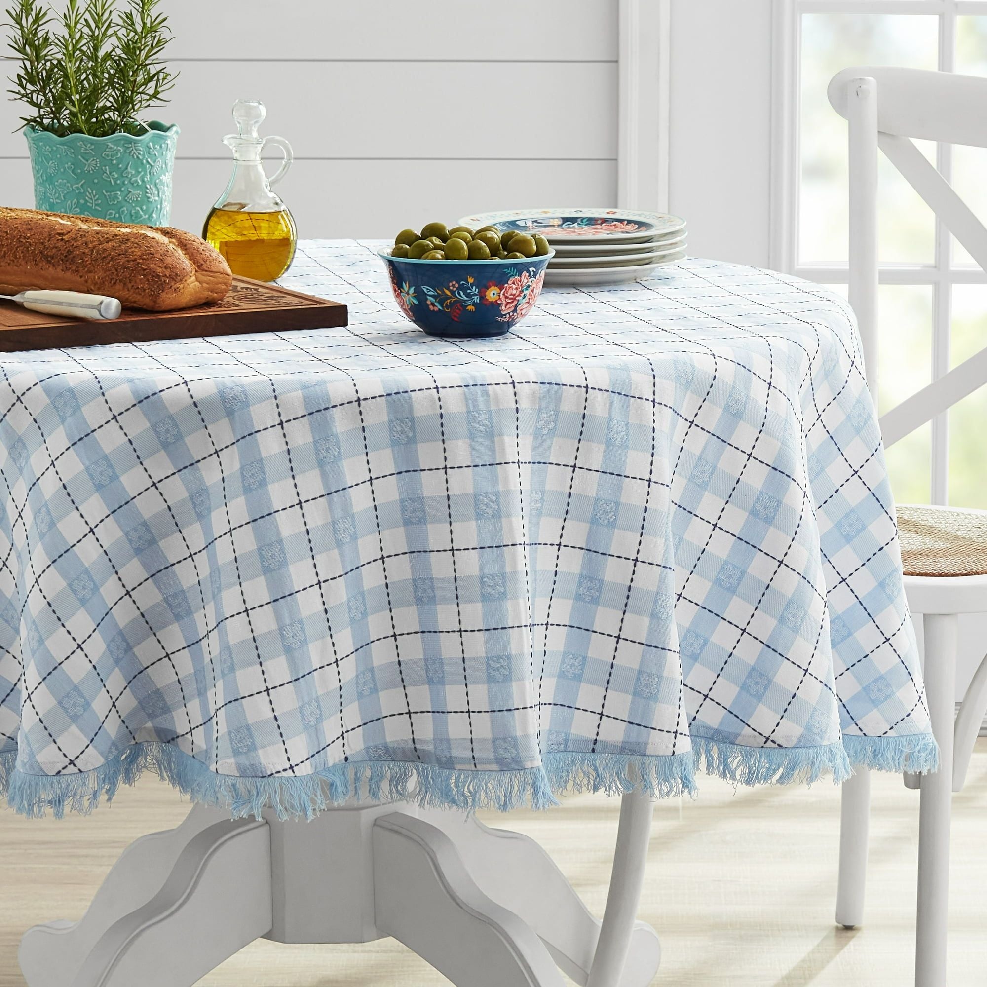 Daisy Woven Fabric Tablecloth – Classic Pattern in Cheerful Colors