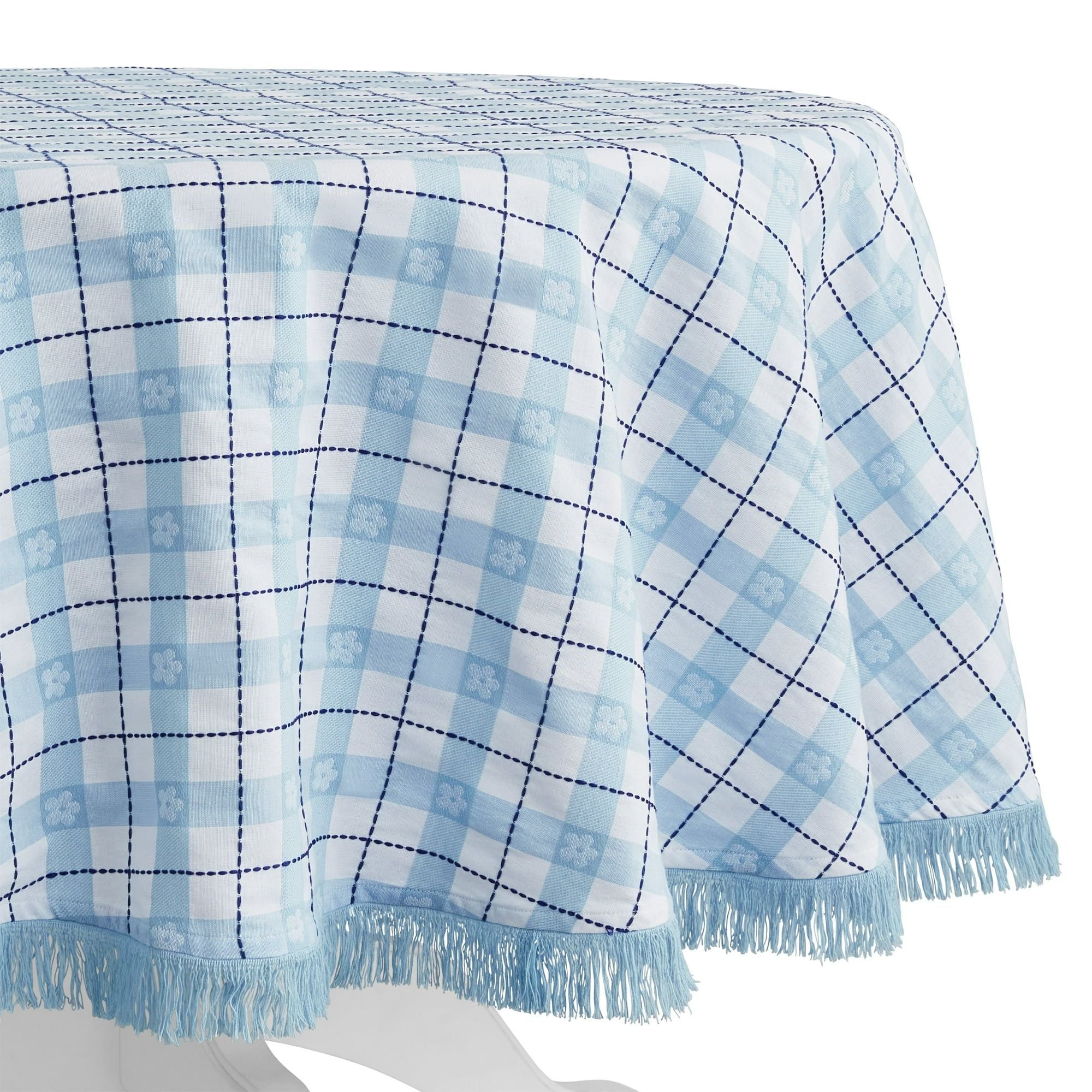 Daisy Woven Fabric Tablecloth – Classic Pattern in Cheerful Colors