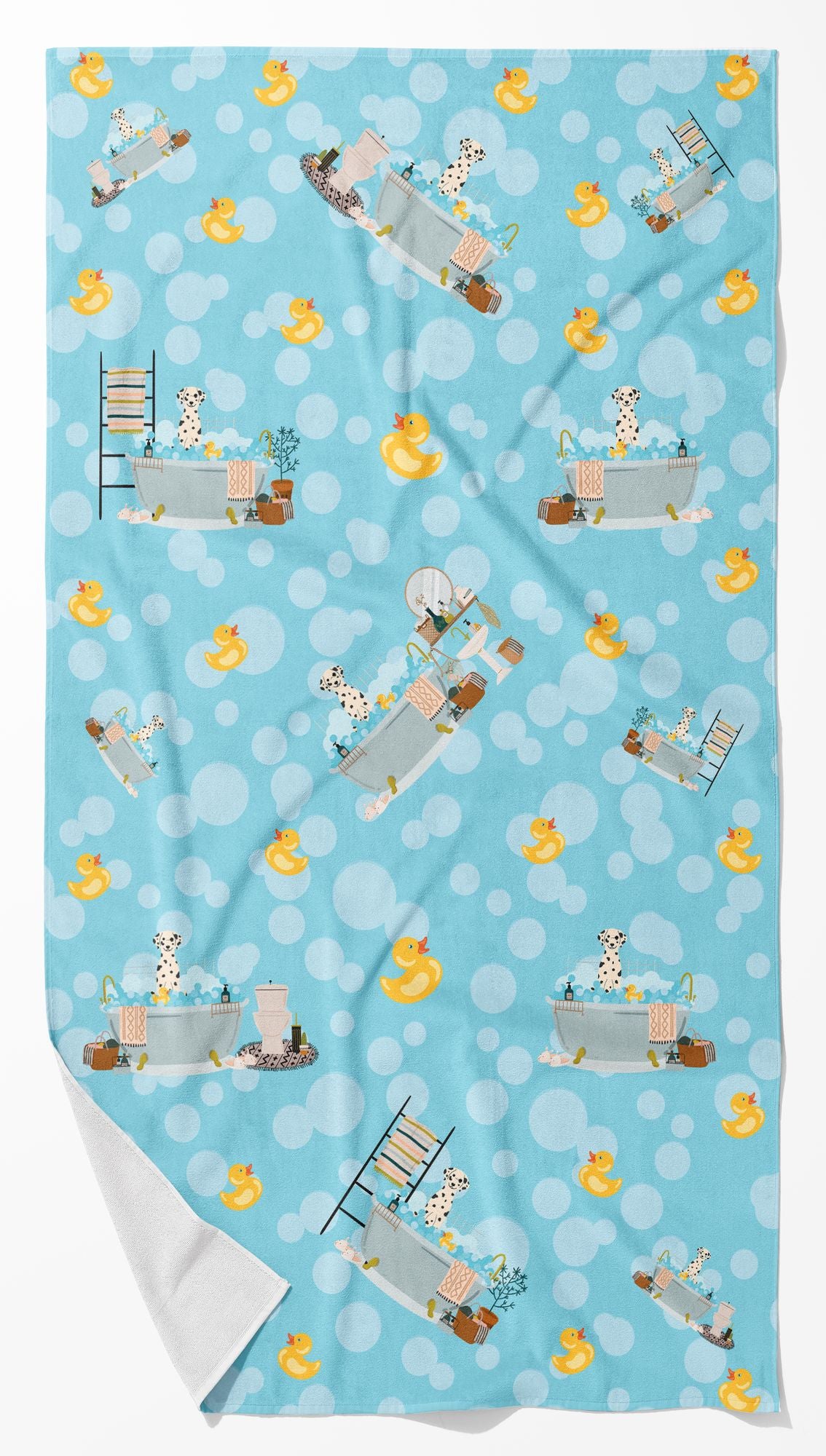 Dalmatian in Bathtub Plush Bath Towel