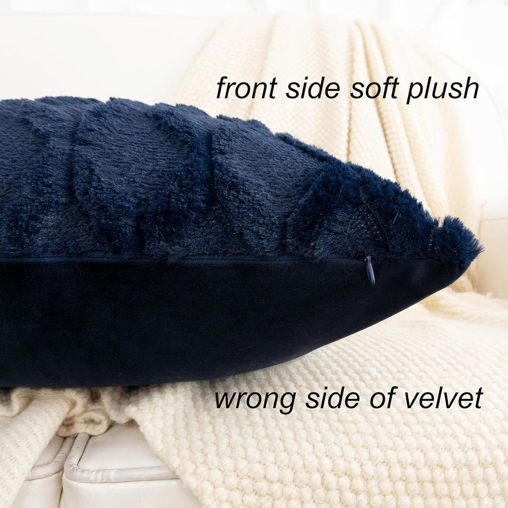 Navy Geometric Shell Throw Pillow Covers