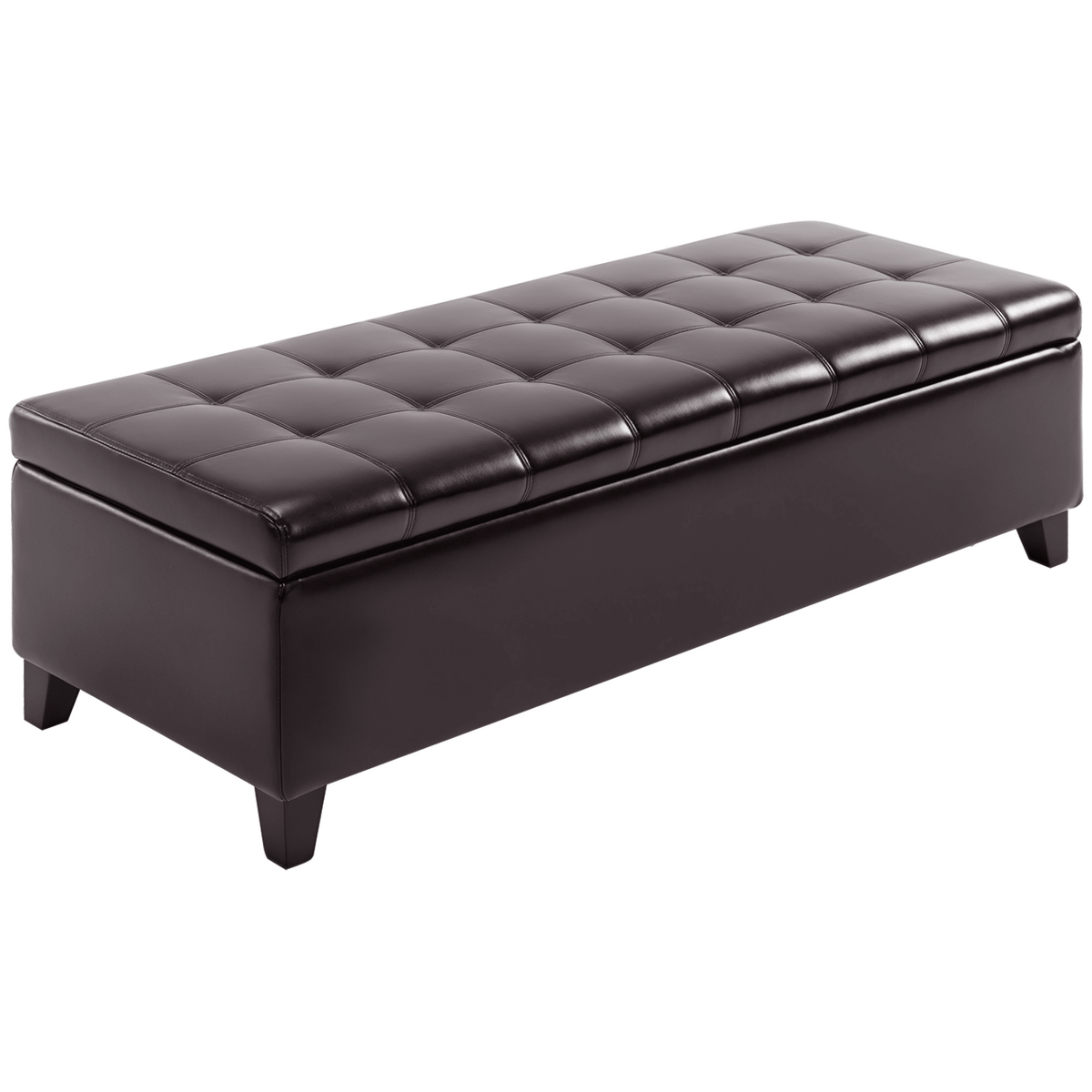 Dark Brown Lift-Top Storage Bench with Seating