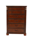 Dark Cherry Traditional 5-Drawer Chest for Bedroom