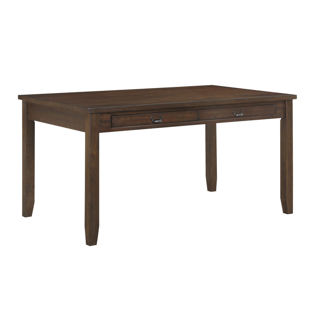 Dark Cherry Finish Dining Table with 4 Drawers 1pc Transitional Style Wooden Funiture