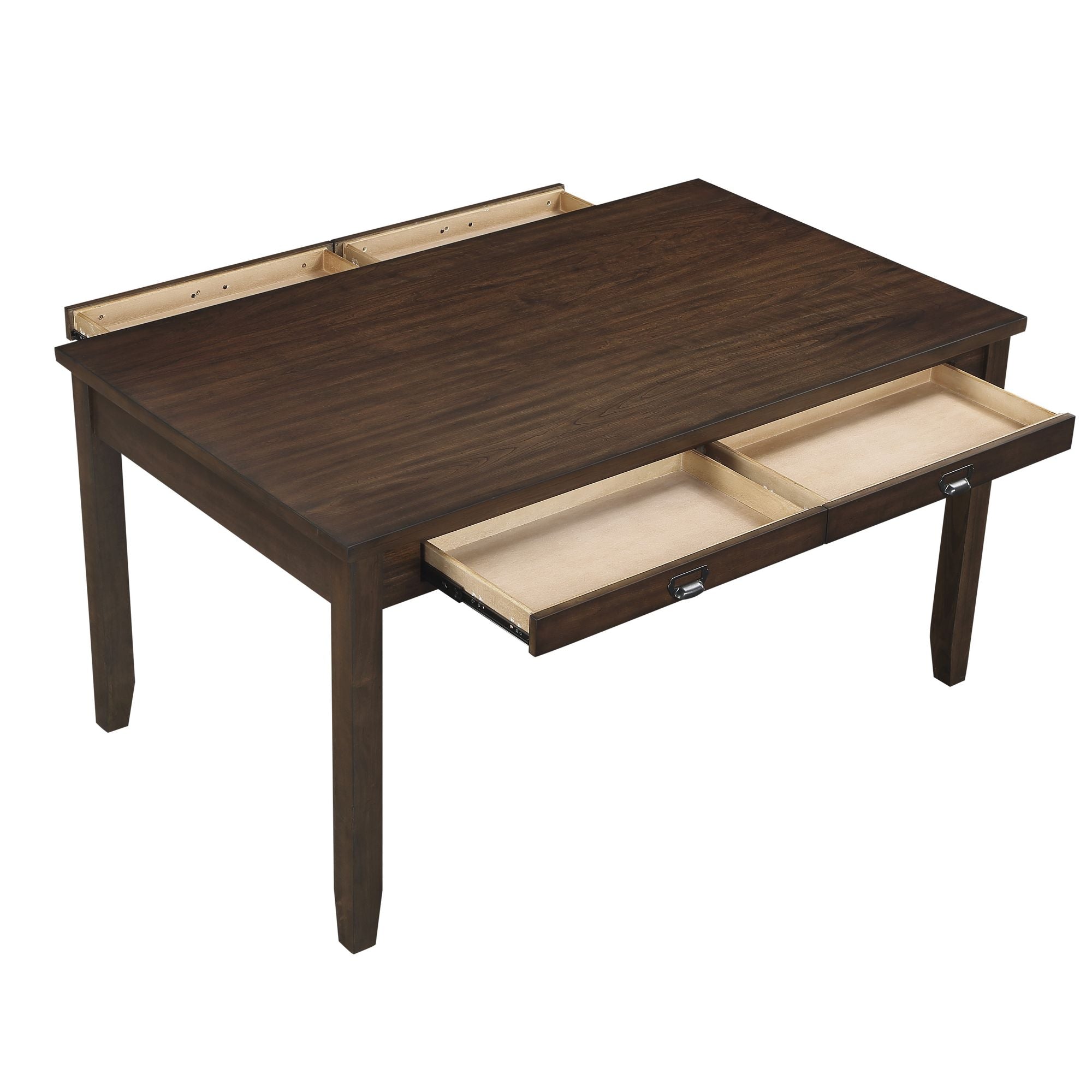 Dark Cherry Finish Dining Table with 4 Drawers 1pc Transitional Style Wooden Funiture