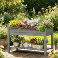 Dark Gray Elevated Garden Bed with Eight Planting Sections