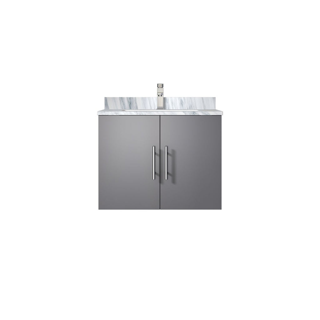 Dark Grey Bath Vanity with Faucet and Soft-Close Storage