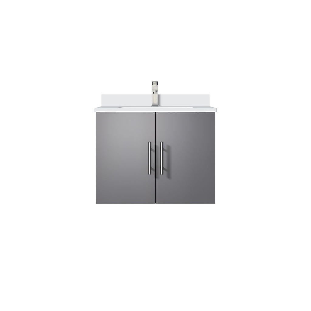 Dark Grey Bathroom Vanity with Storage and Faucet Set