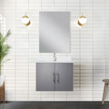 Dark Grey Bathroom Vanity with Storage and Faucet Set