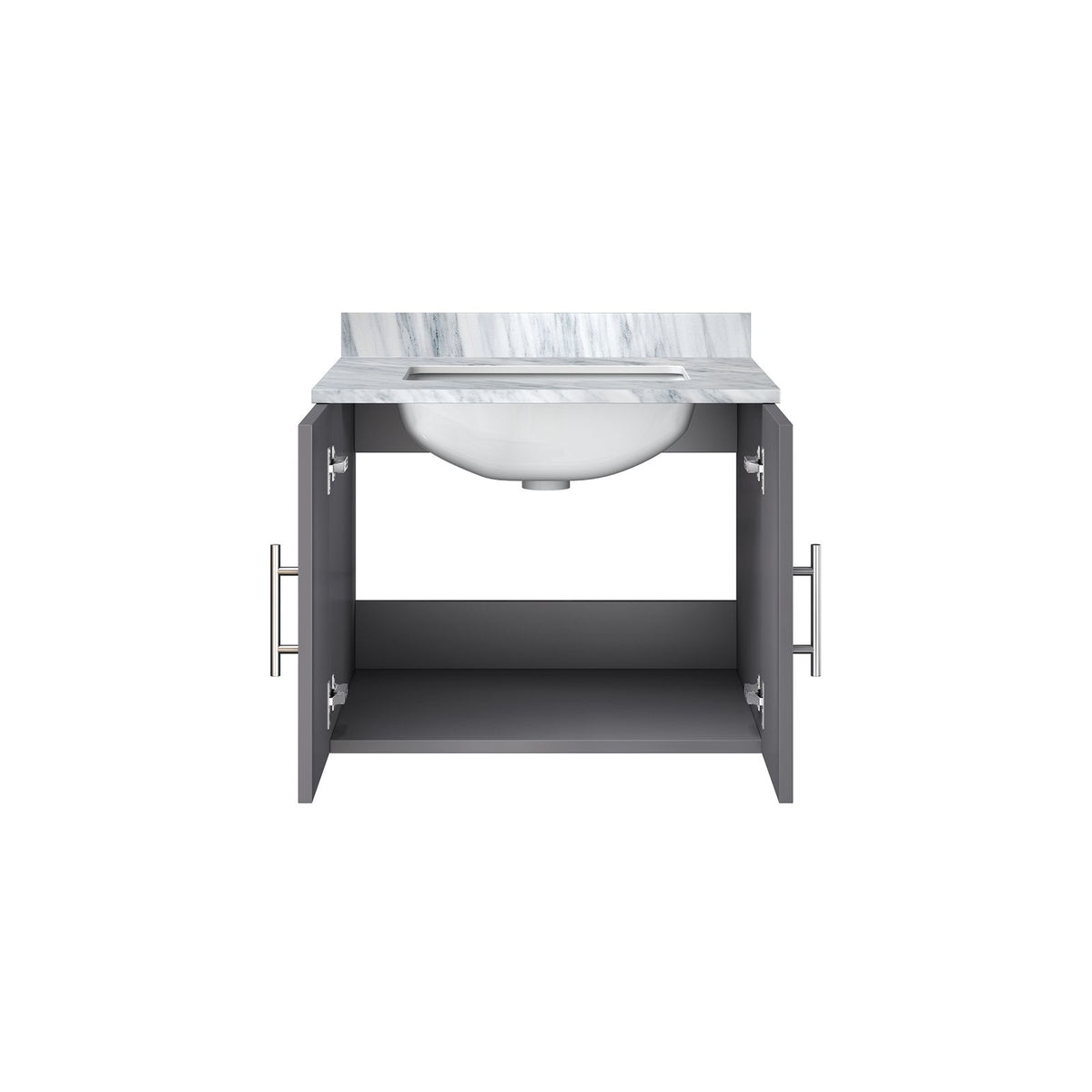 Dark Gray Vanity with Soft-Close Storage