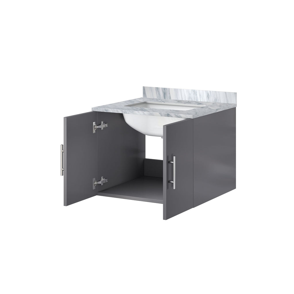 Dark Gray Vanity with Soft-Close Storage
