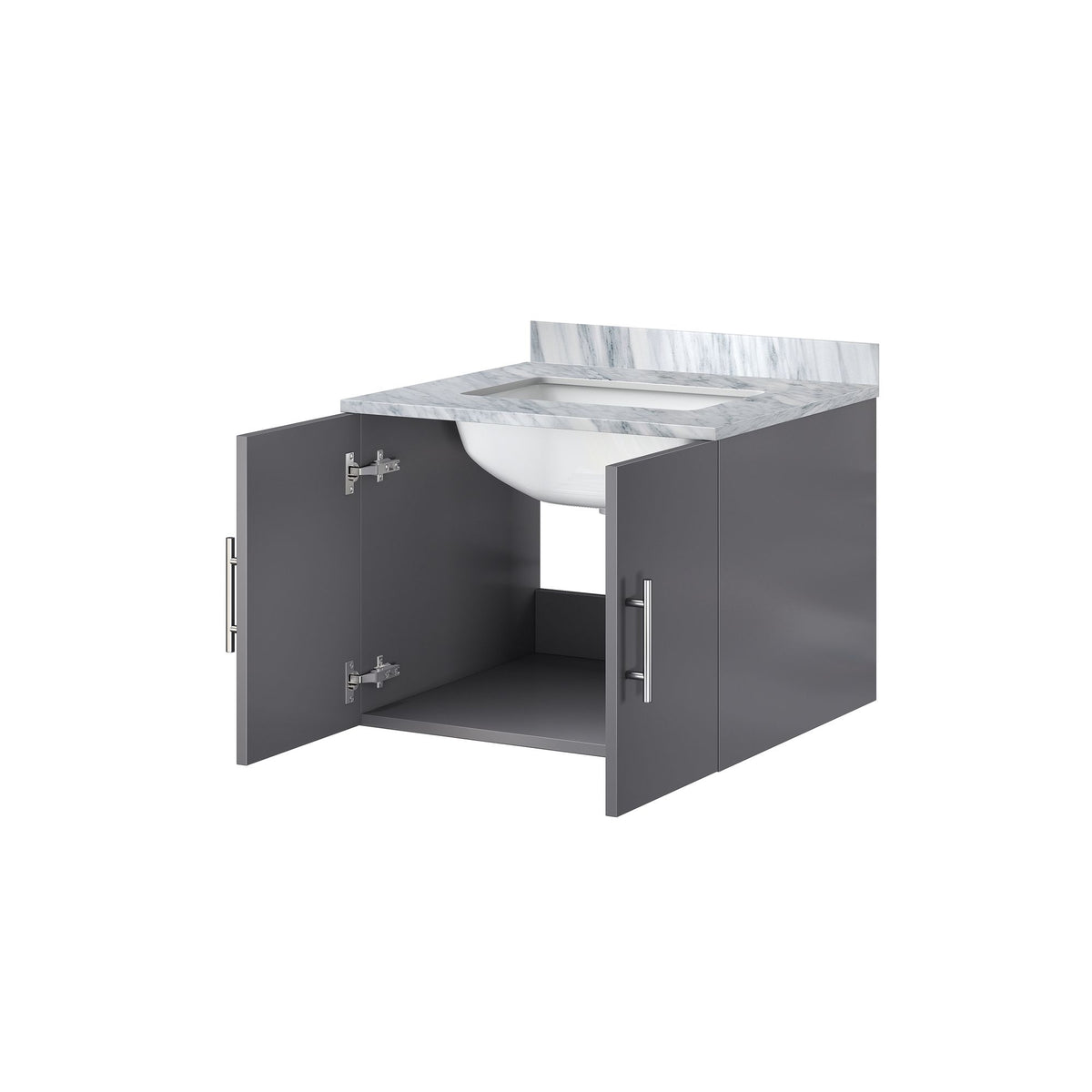 Dark Gray Vanity with Soft-Close Storage