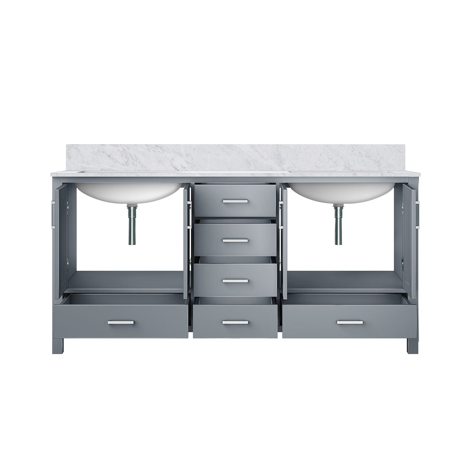 Dark Grey Double Bath Vanity with Soft Close Doors and Ample Storage