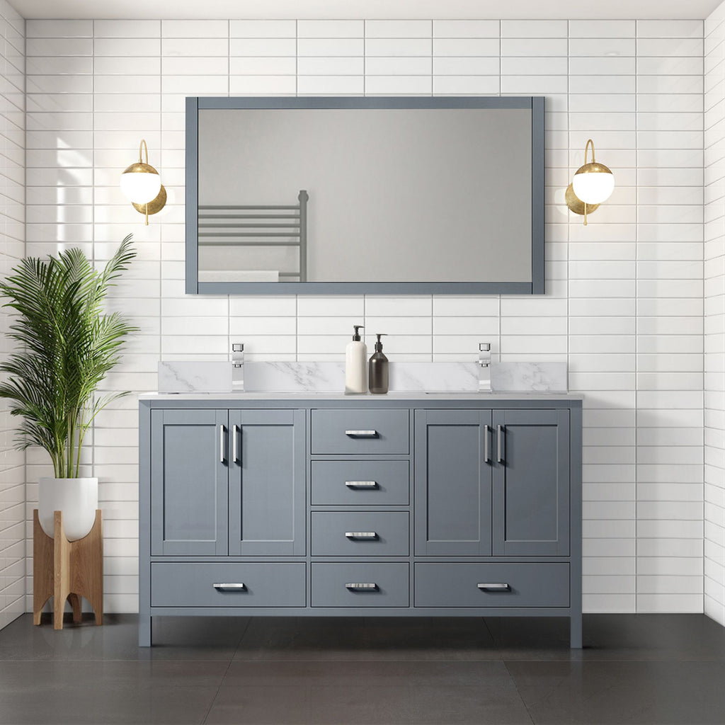 Dark Grey Double Bath Vanity with Soft Close Doors and Ample Storage