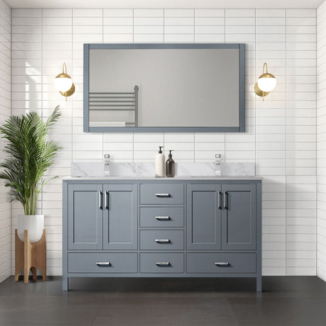 Dark Grey Double Bath Vanity with Soft Close Doors and Ample Storage