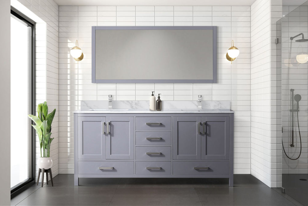 Dark Grey Double Bath Vanity with Soft Close Doors and Ample Storage