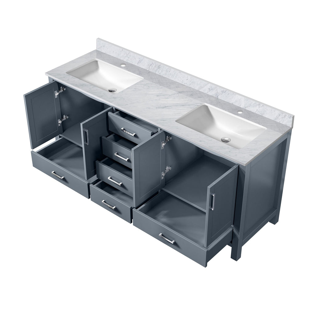 Dark Grey Double Bath Vanity with Soft Close Doors and Ample Storage