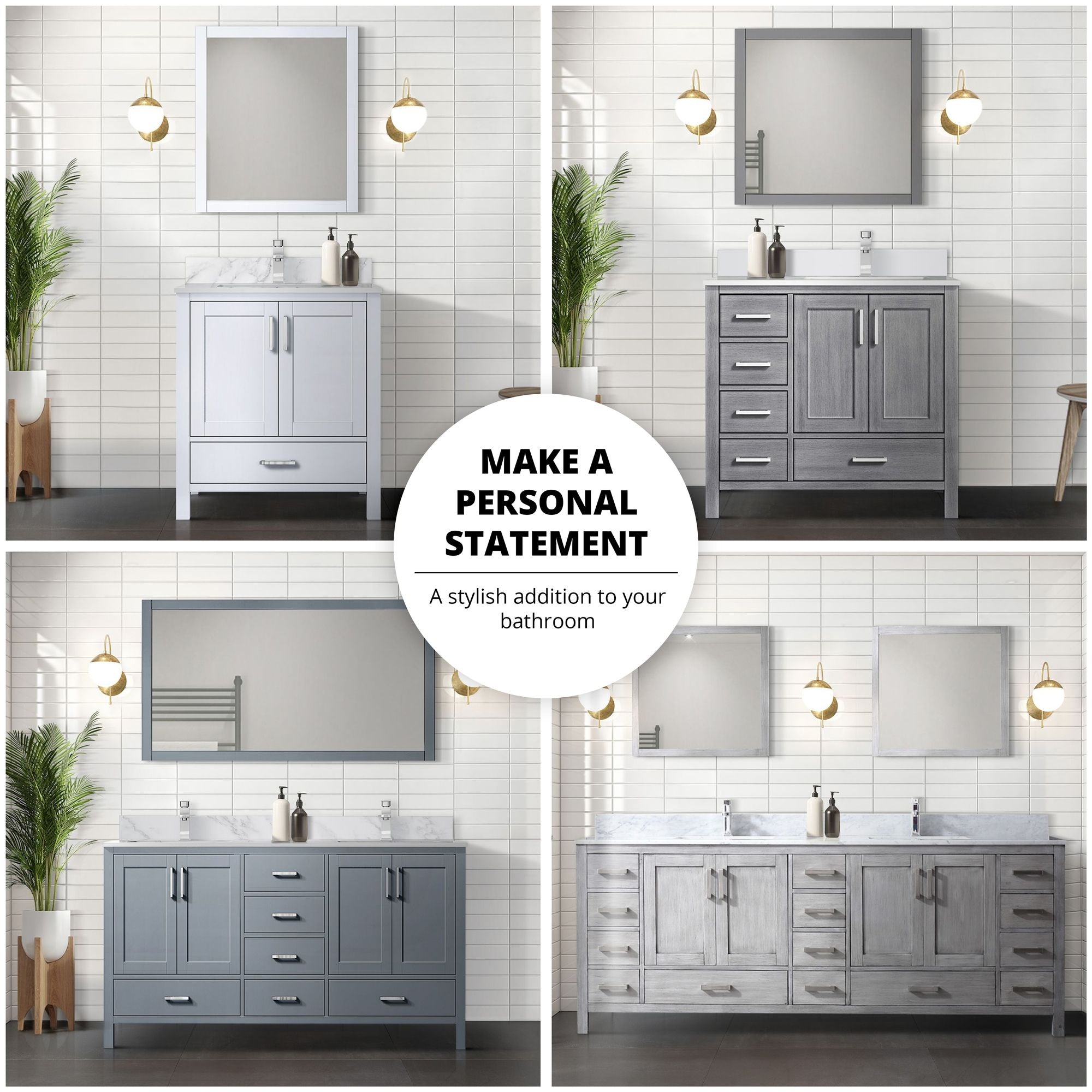 Dark Grey Double Bath Vanity with Soft Close Doors and Ample Storage