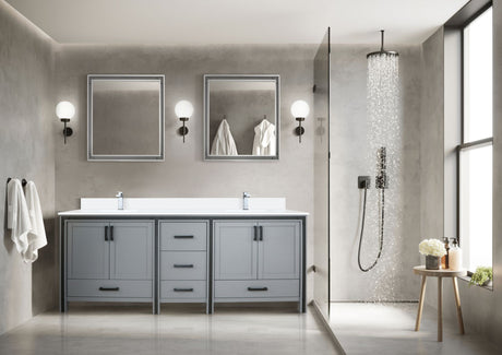 Dark Grey Double Bath Vanity with Soft Close and Ample Storage