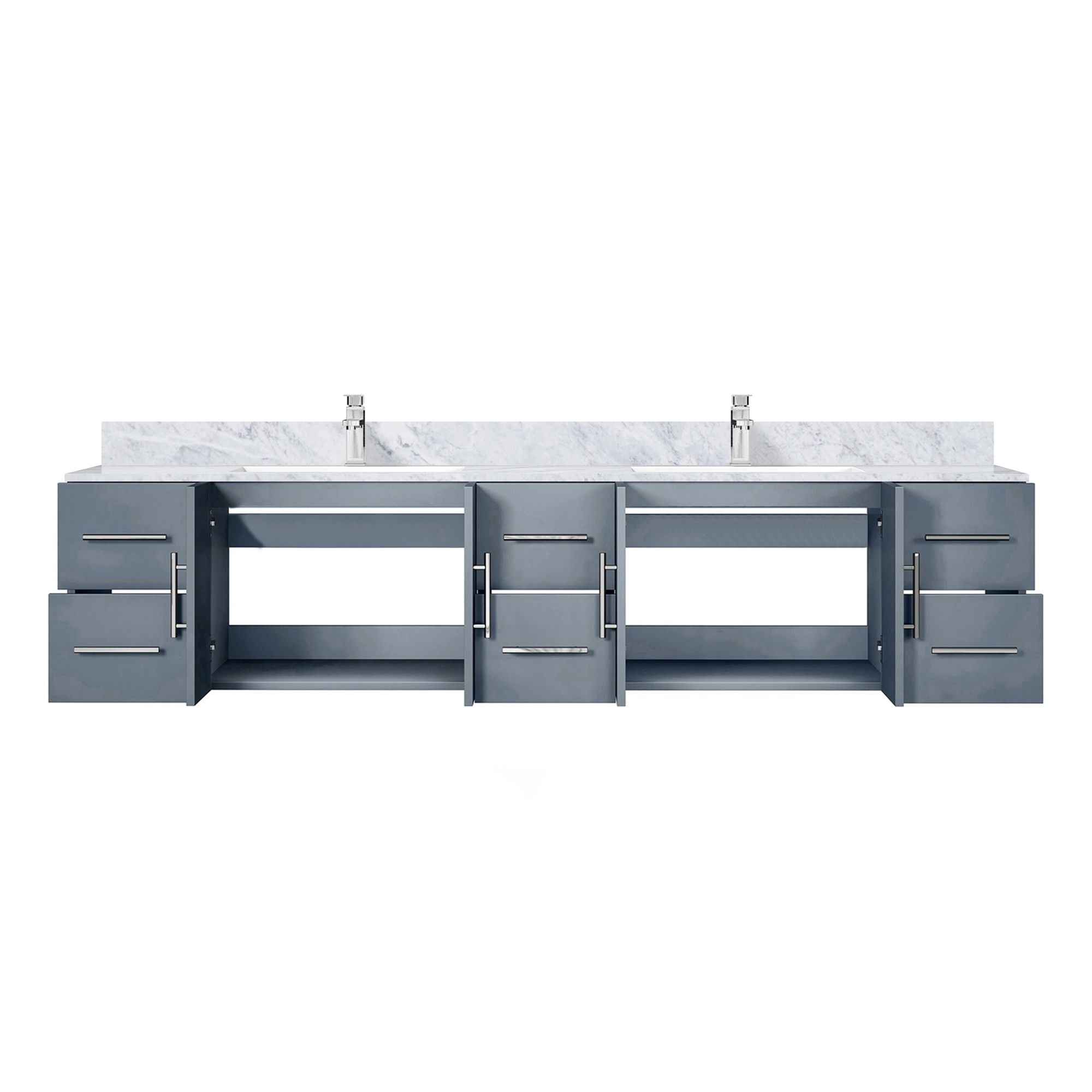 Double Bath Vanity with Ample Storage and Carrara Marble Top
