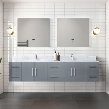 Double Bath Vanity with Ample Storage and Carrara Marble Top