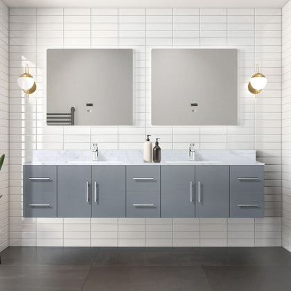 Double Bath Vanity with Ample Storage and Carrara Marble Top