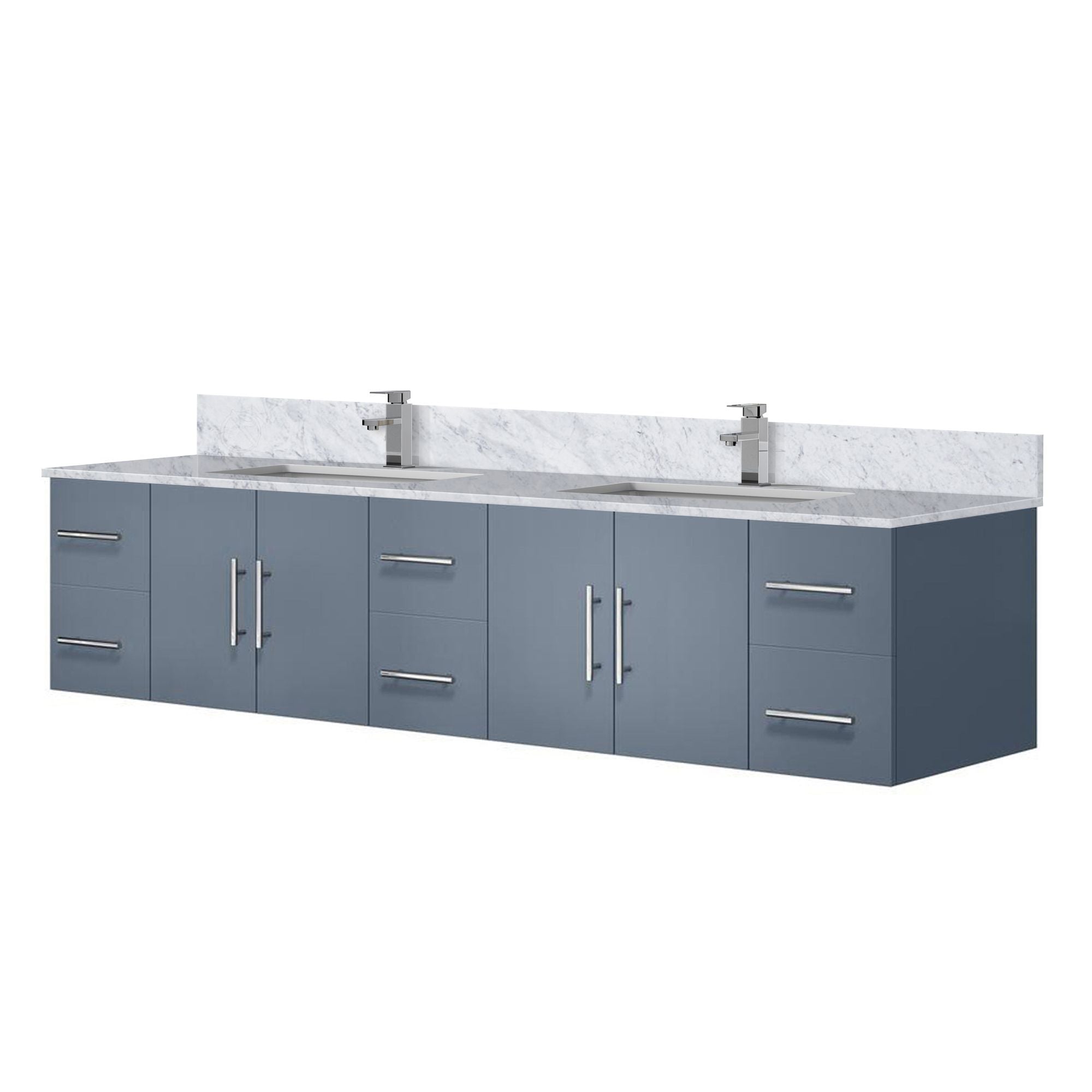 Double Bath Vanity with Ample Storage and Carrara Marble Top