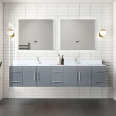 Dark Grey Double Bath Vanity with Cultured Marble Top – 84 Wide