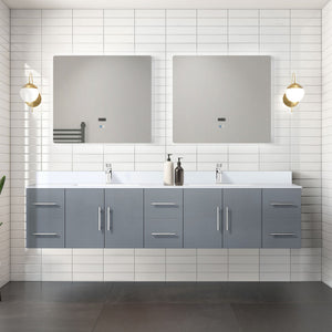Dark Grey Double Bath Vanity with Cultured Marble Top – 84 Wide
