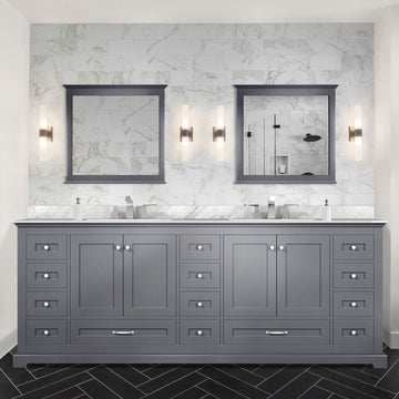 Dark Grey Double Bath Vanity with Ample Storage