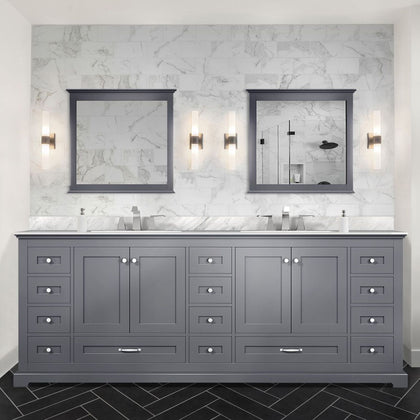 Dark Grey Double Bath Vanity with Ample Storage