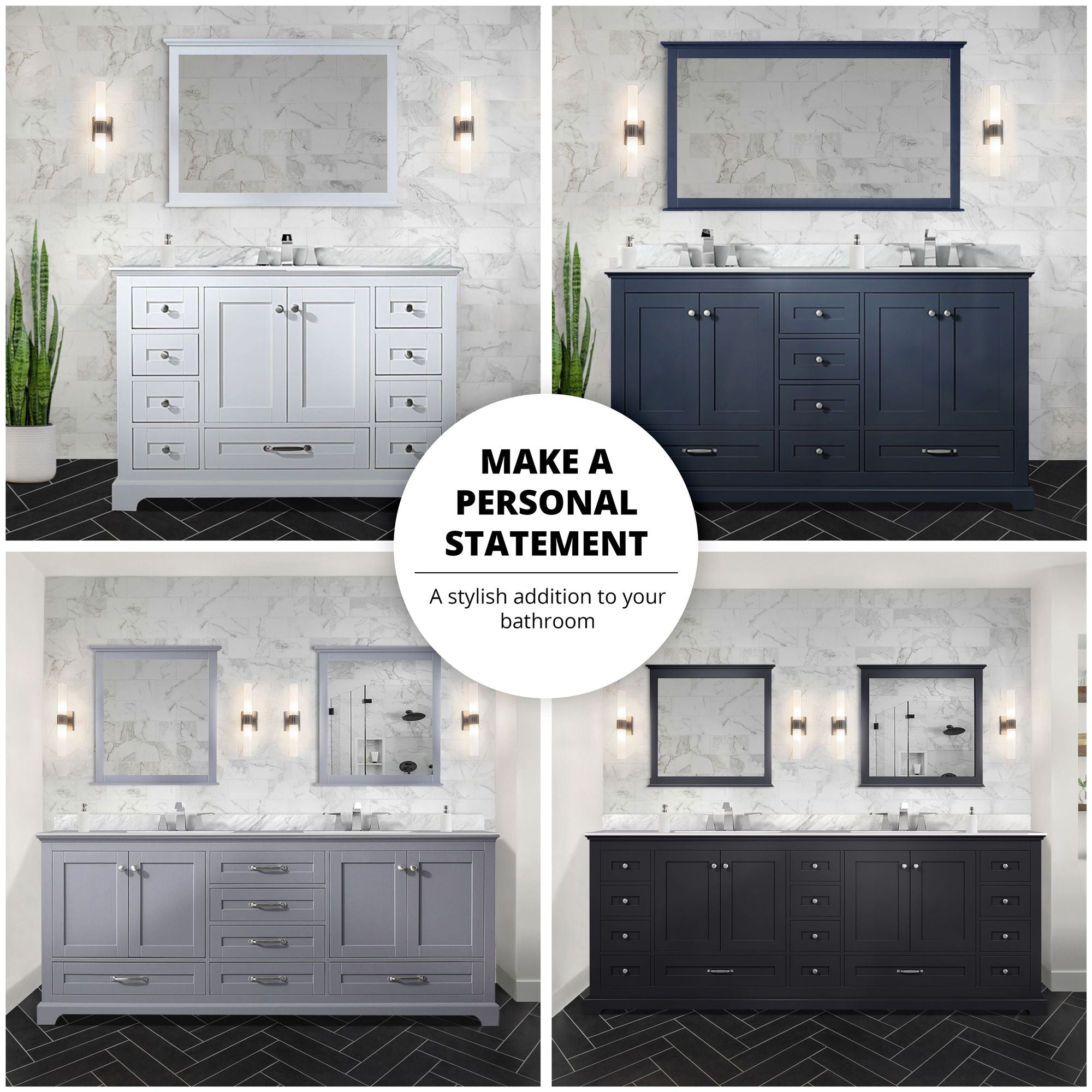Dark Grey Double Bath Vanity with Ample Storage