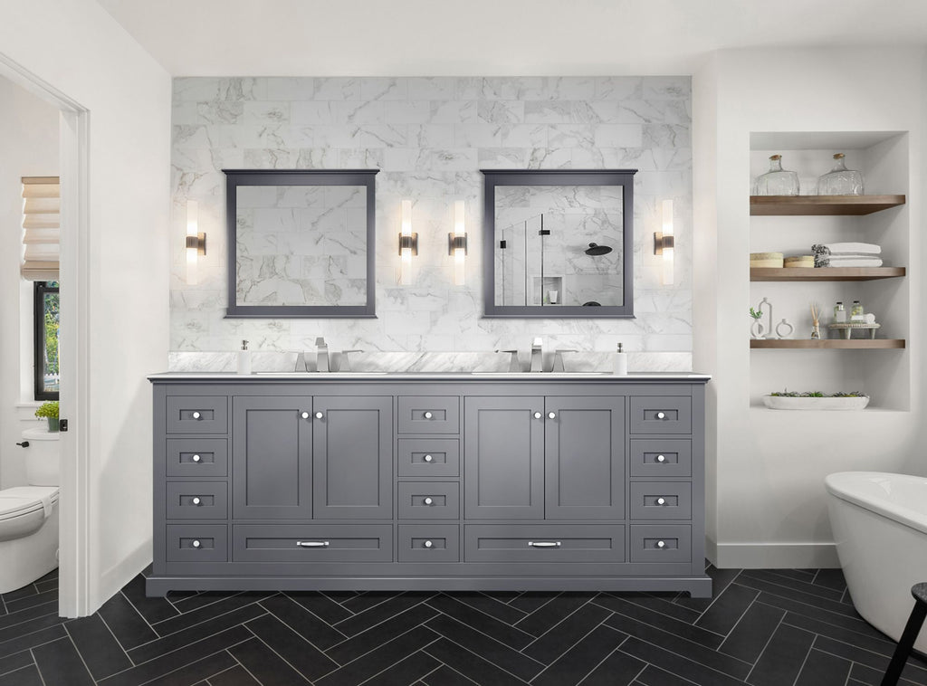 Dark Grey Double Bath Vanity with Ample Storage
