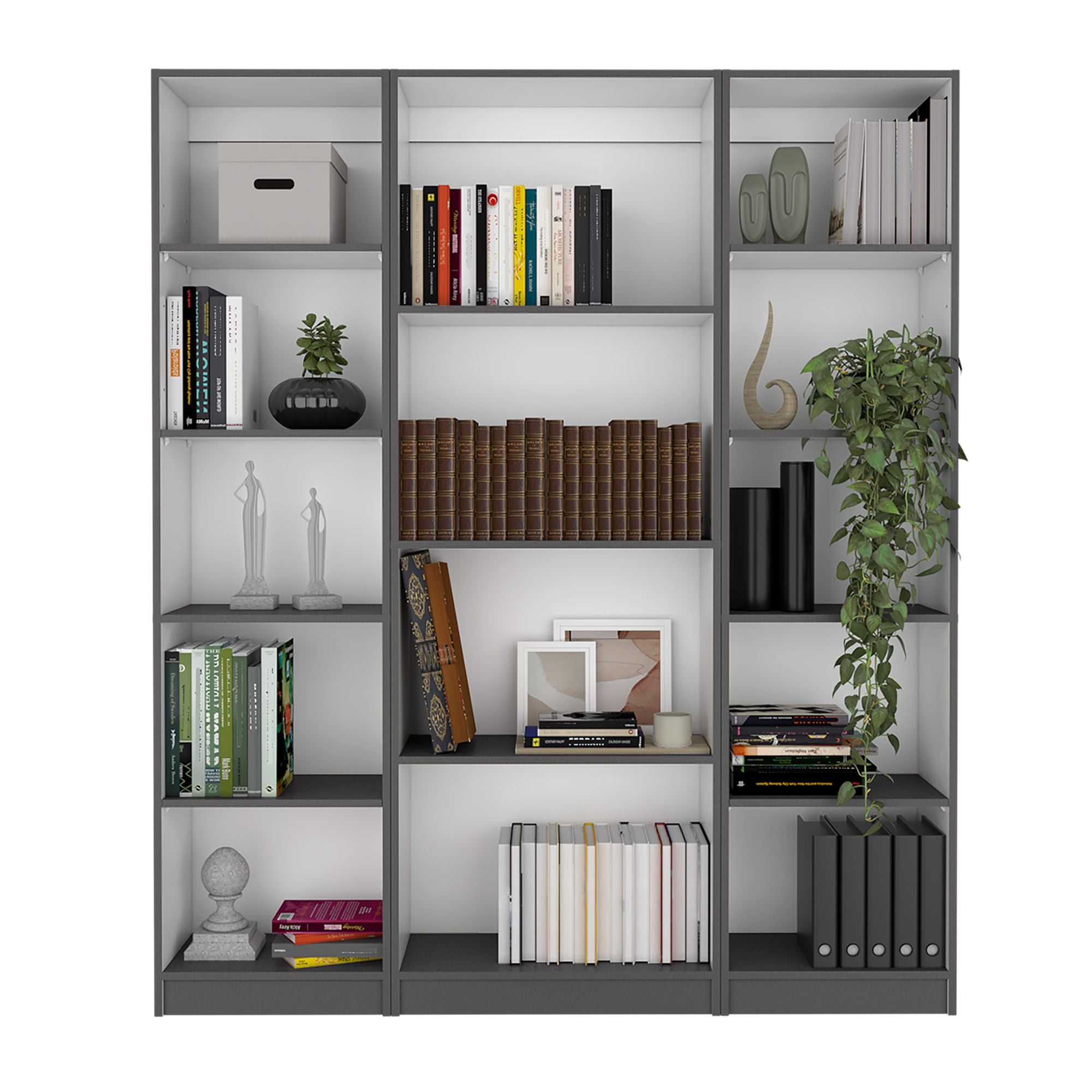 Davie Three-Piece Bookcase Set
